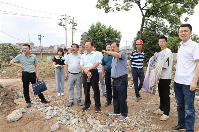 黄金龙现场调度中渡口码头建设情况