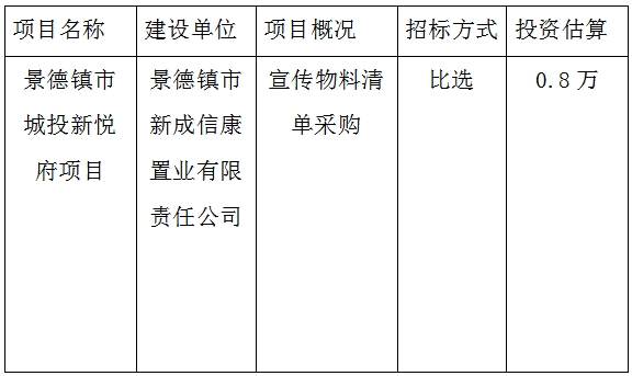 物料清单招投标