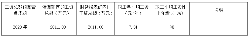 2020年度工资分配信息披露公告